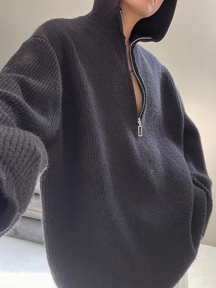 Streetwear Fashion Mens Knitted Hoodies 2025 Spring Trendy Zipper Hooded Sweatshirts Men Solid Color Long Sleeve Knit Sweaters 241224