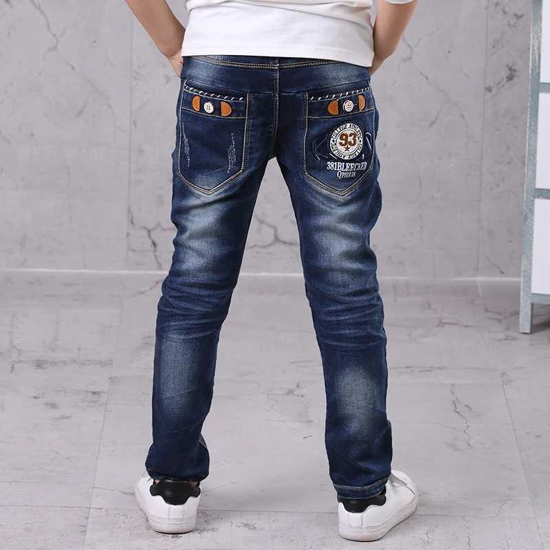 IENENS Fashion Jeans Trouser Boys Denim Pants Kids Slim Jeans Young Children Straight Cowboy Pants 5-13Y Spring and Autumn W241227