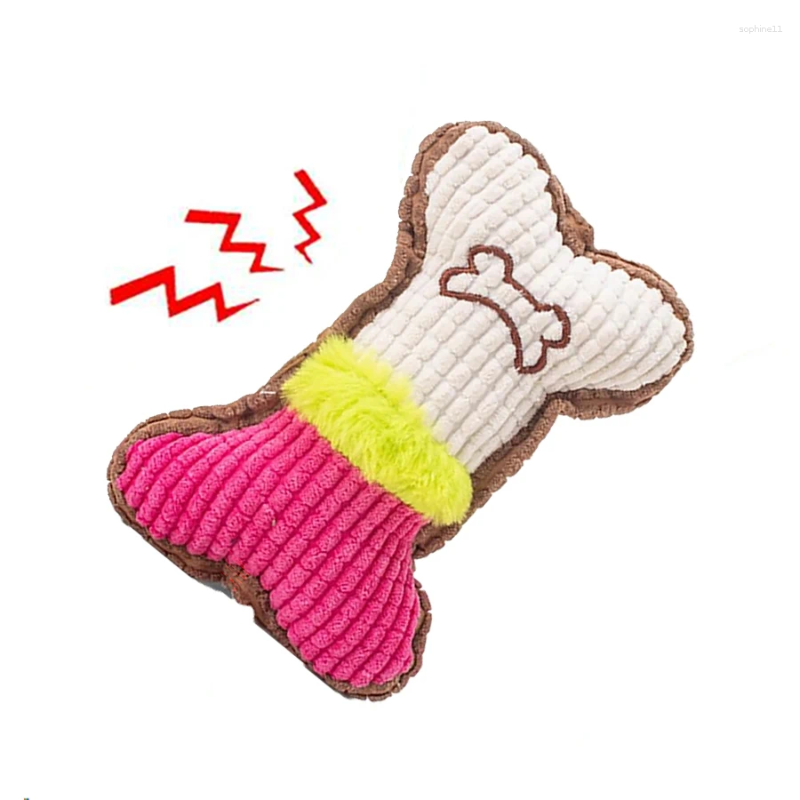 Update 1Pc Dog Squeaky Toys Bones Plush Dogs Chew Toy For Small Medium Breed Puppy Aggressive Chewer Pets Playing Cleaning Teeth