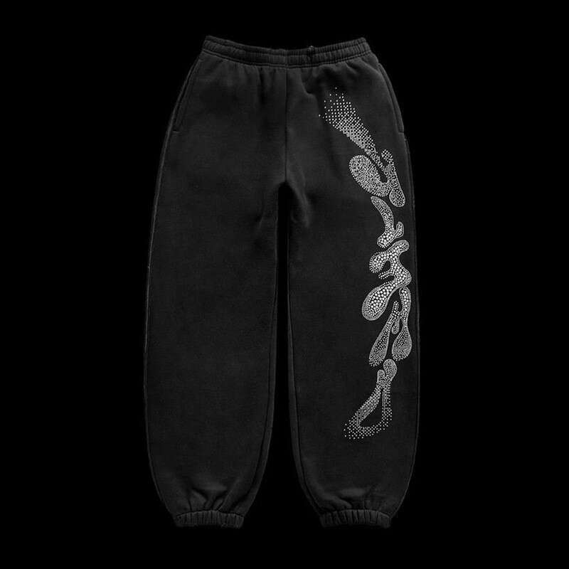 Male female street printed hooded cardigan with zipper loose fit sweatshirt pants Y2K autumn and winter