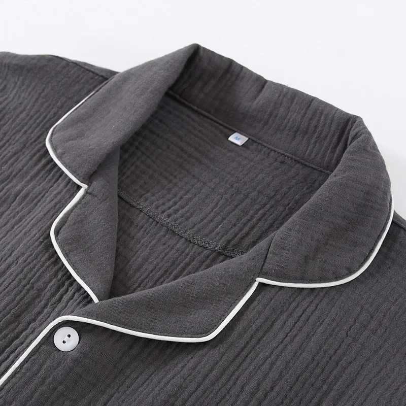 Pajamas for Men Summer Cotton Solid Color Home Clothing Set Short Sleeved Thin Style Long Trousers Sleepwear Clothes for MenXJ241227