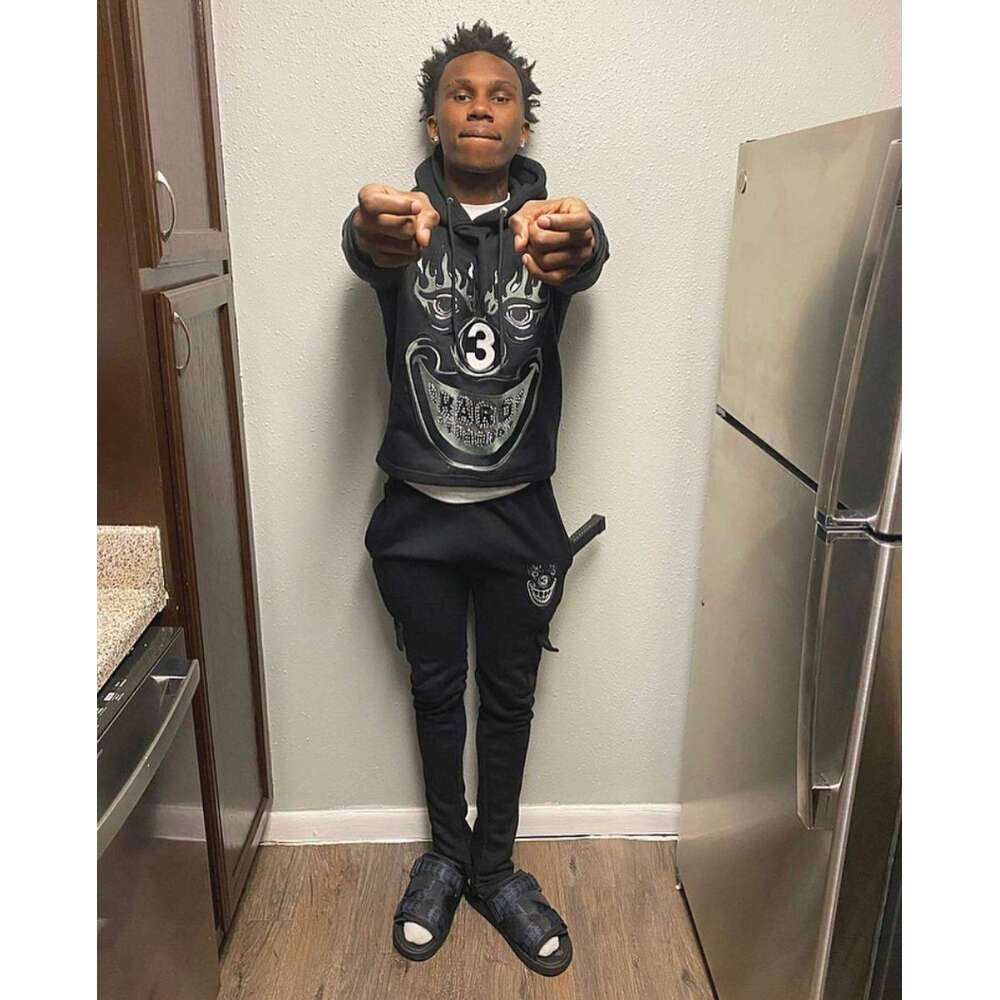 High New Pattern Printed Hot Diamond Loose Fashionable Street Hip Hop Style Hoodie
