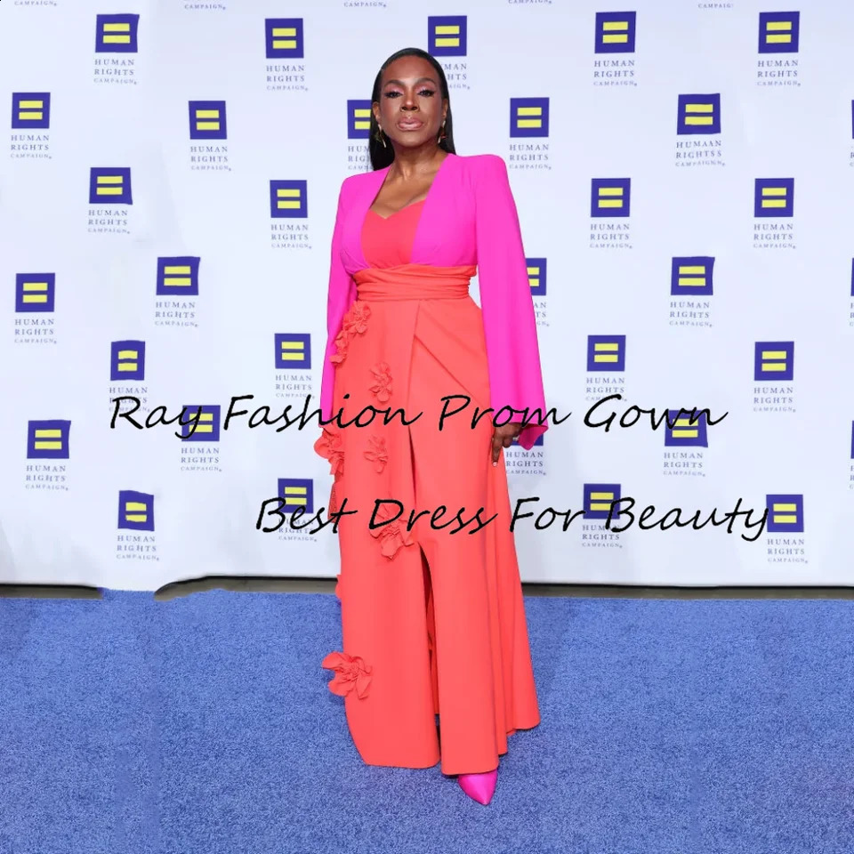 Gorgeous A Line Cocktail Dress Sexy V Neck With Long Sleeves Handmade Flowers For Women Formal Party Gowns Vestido De Noite 241223