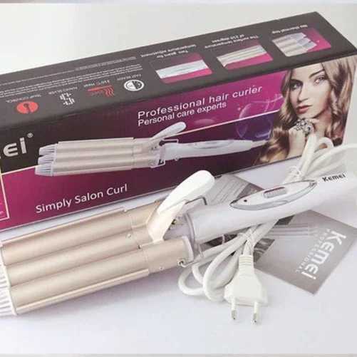 Kemei Electric Hair Curler Waver Styler KM-1010 Hair Curling Iron 2 In 1 Hair Straightener M241227