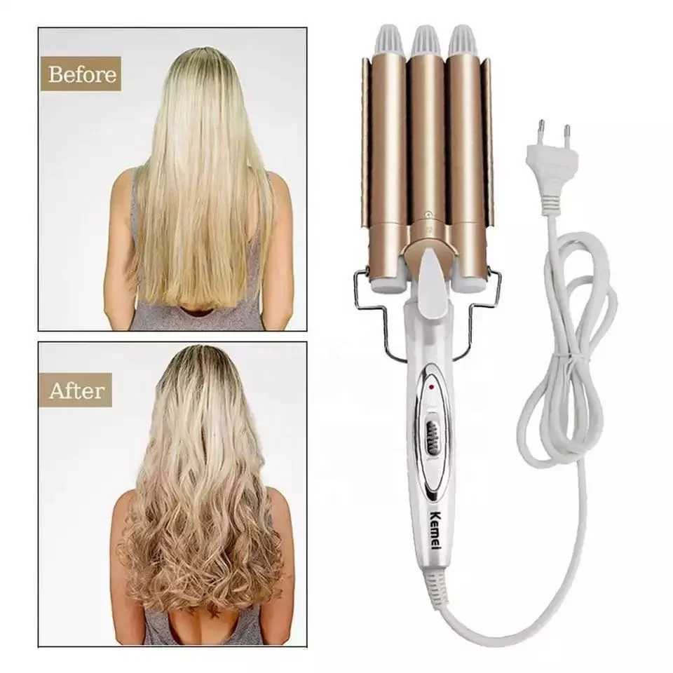 Kemei Electric Hair Curler Waver Styler KM-1010 Hair Curling Iron 2 In 1 Hair Straightener M241227