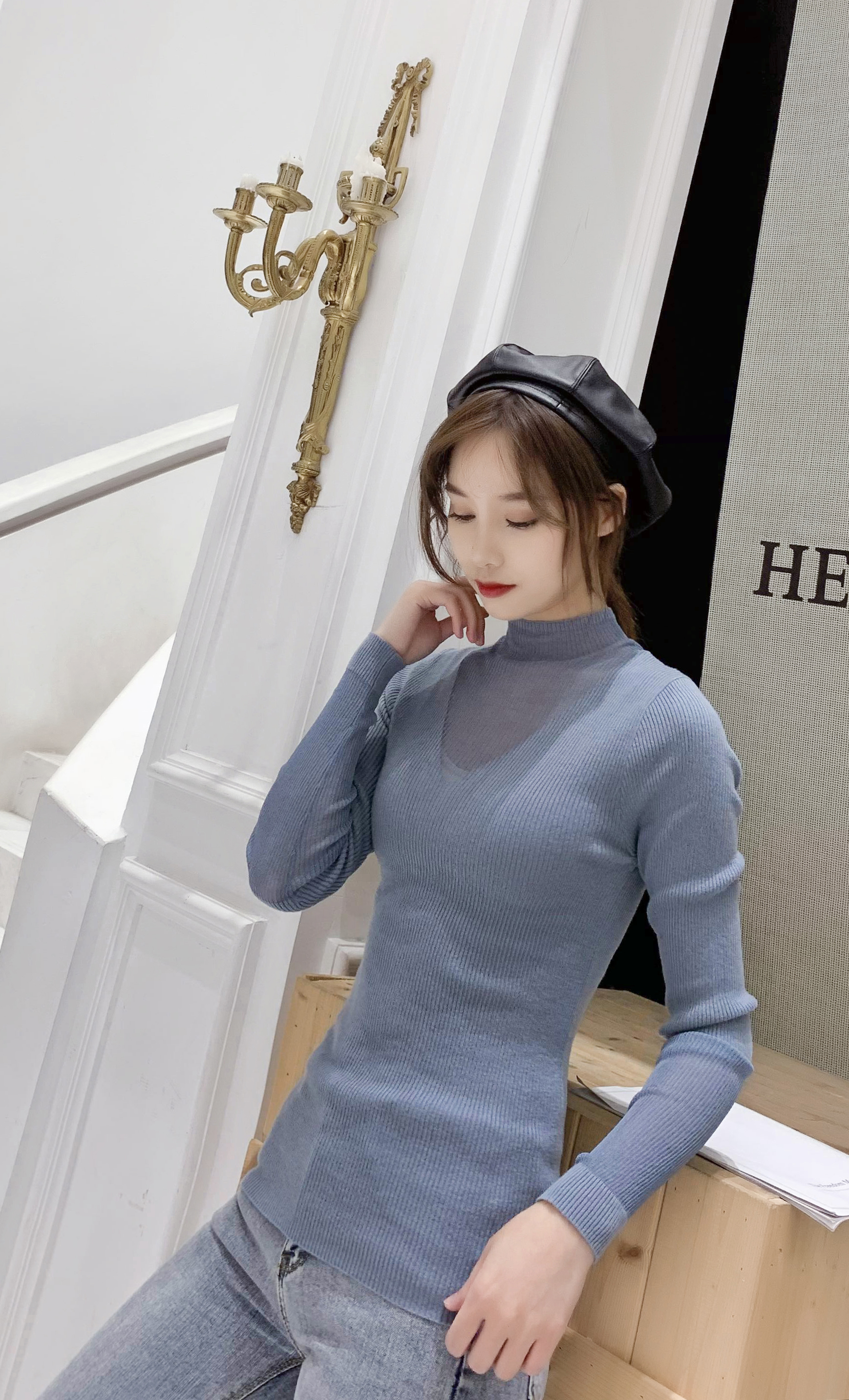 Women's Chic Slim Fit Wool Pullover Cozy & Stylish Fall Outerwear
