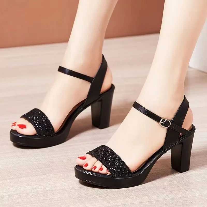 High Quality Fashion Womens High Heel Sandals Summer New Modern Sandal Casual Bling Platform Lady Shoes Female Party Dress Shoes T241227