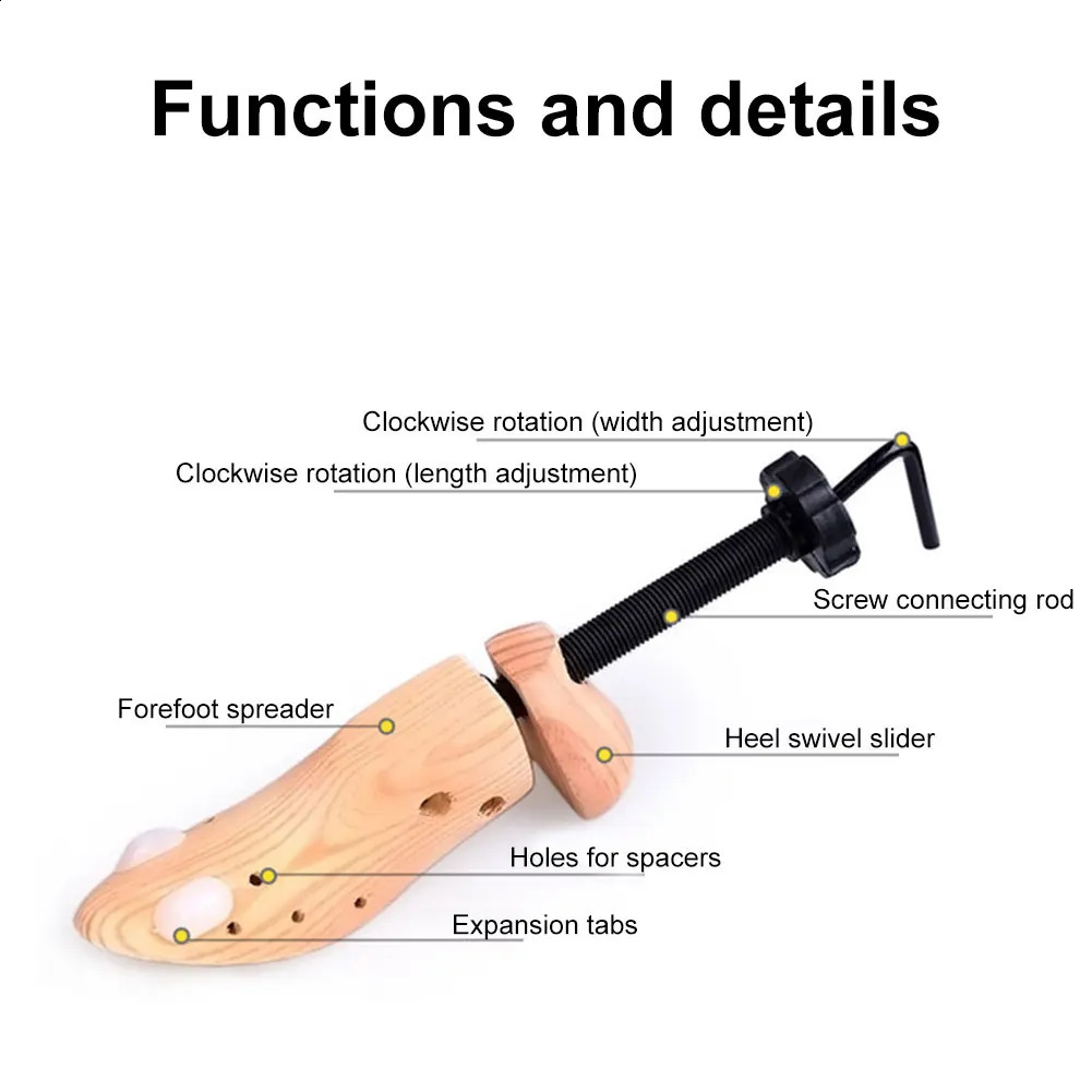 Wooden Shoe Stretcher Adjustable Length Width Shoe Trees Shoe Widener Professional Shoe Extender for Mens and Womens Shoes241226