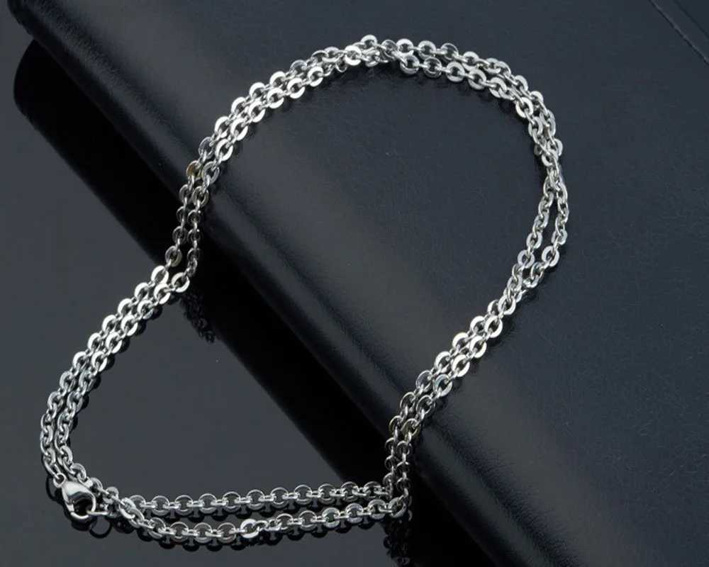 1Pc 1.2mm-4mm Stainl Steel Link Chain DIY Necklaces Jewelry Making 40cm -90cm Chain with Lobster ClaspXJ241227