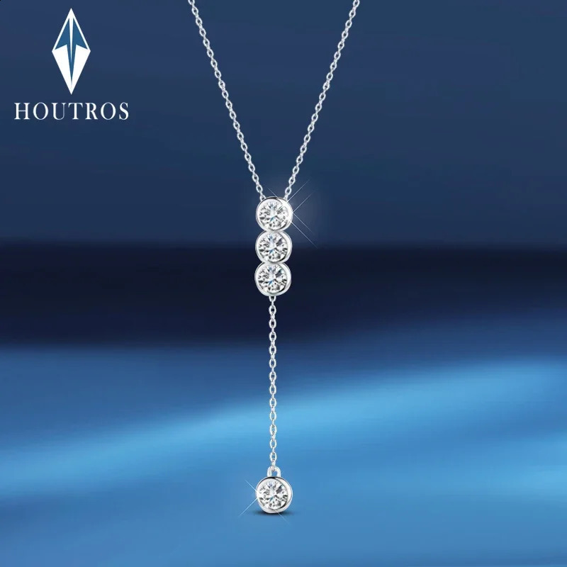 Houtros 3mm5mm Full Necklace for Girls Classic Bubble Clavicular Chain 925 Sterling Silver Party Fine Jewelry GRA 241226