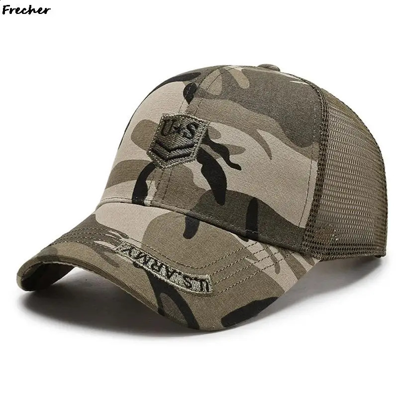 Mesh Patchwork Sun Hat Military Army Hats Unisex Summer Tactical Caps USA Embroidery Fashion Jungle Cap Golf Visors 241226