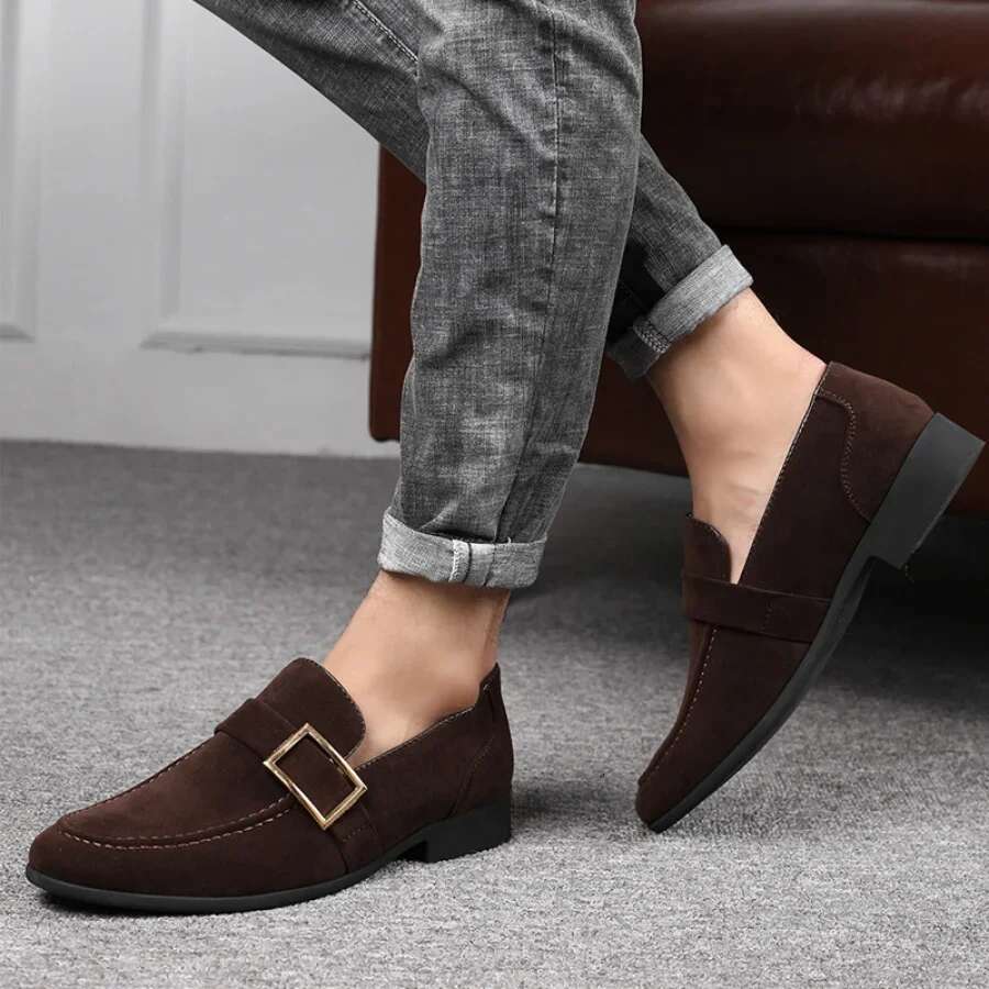 2025 Men Casual Business Loafers Dress Shoes Faux Suede Driving Fashion Formal for Men Sneakers