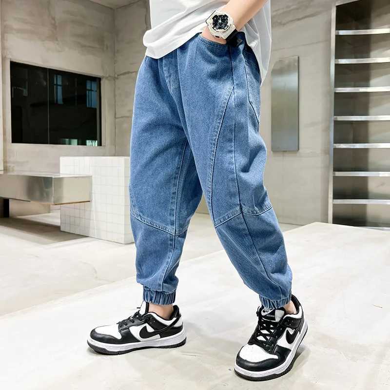 Boys Jeans Spring 2024 New Loose Pants Denim Childrens Handsome Autumn Pants 2 3 4 5 6 7 8 9 10 11 12 13 14 Years W241227