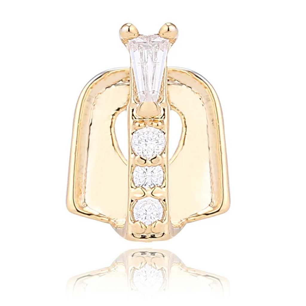 Hip Hop 1pc d Out Single Teeth Grillz Cubic Zircon Cs Micro Pave Top Charm Grills For Men Women Jewelry W241227
