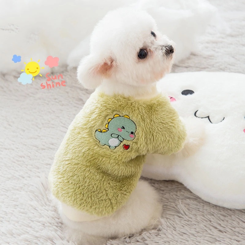 Small Dinosaur Cute Pet Clothes Autumn Teddy corgi Beard Small Dog Puppy Cat Dog Autumn Winter Clothes