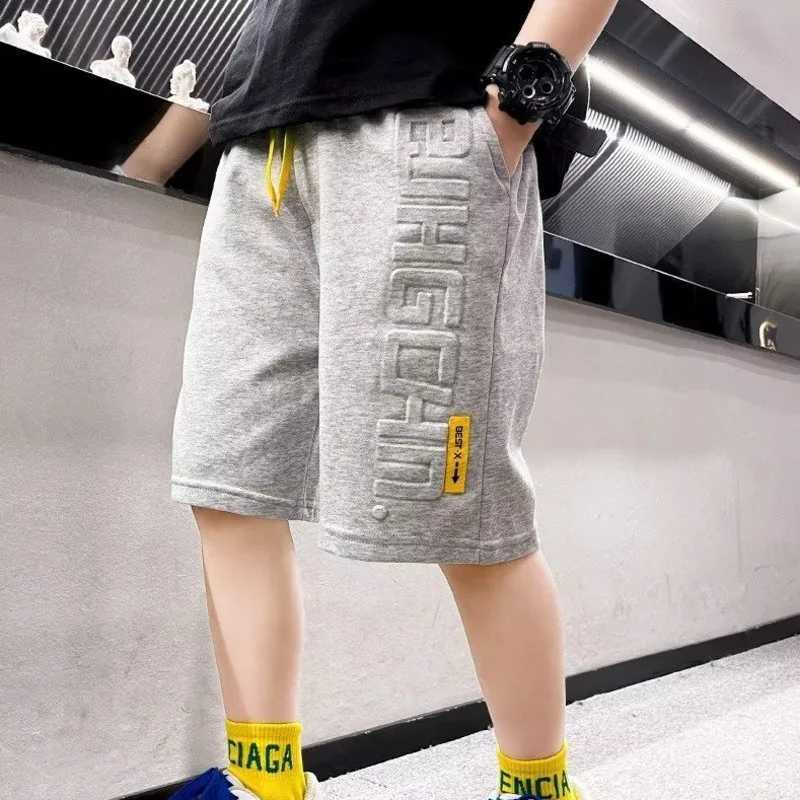 Boys summer shorts sports casual version cotton sports pants boys knee pants 4-15Y youth and childrens clothing Trouser W241227