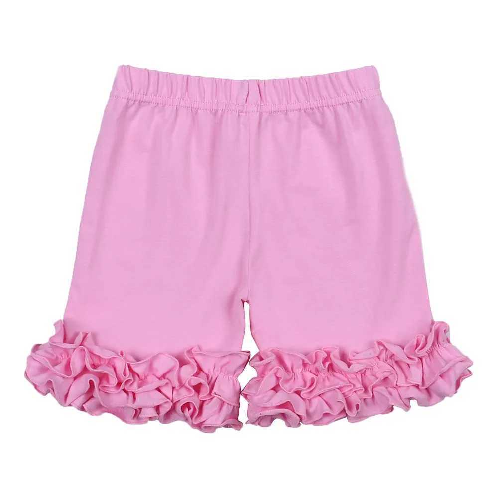 Summer Icing Ruffle Pink Baby Kids Shorts Candy Color Soft 100% Cotton Safety Short Leggings Beach Toddler Girls Briefs W241227