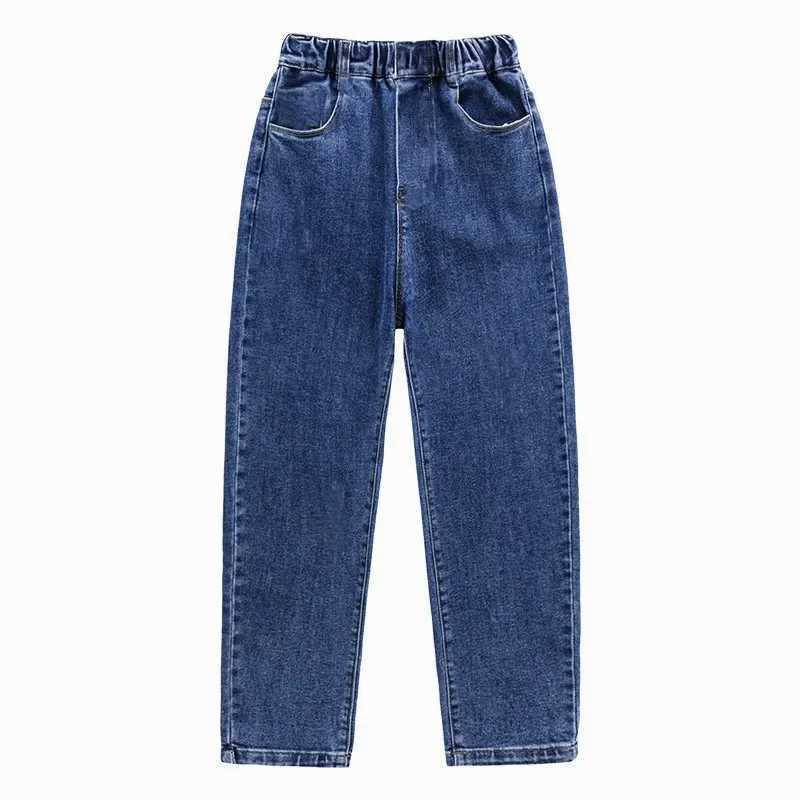 Childrens winter jeans plus velvet thickening childrens warm casual denim trousers Christmas gifts for boys W241227