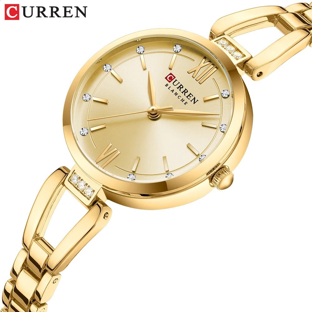 CURREN Womens Watches Elegant Fashion Original Quartz Watch for Laides Waterproof Stainless Steel Simple Daily Wear 241225