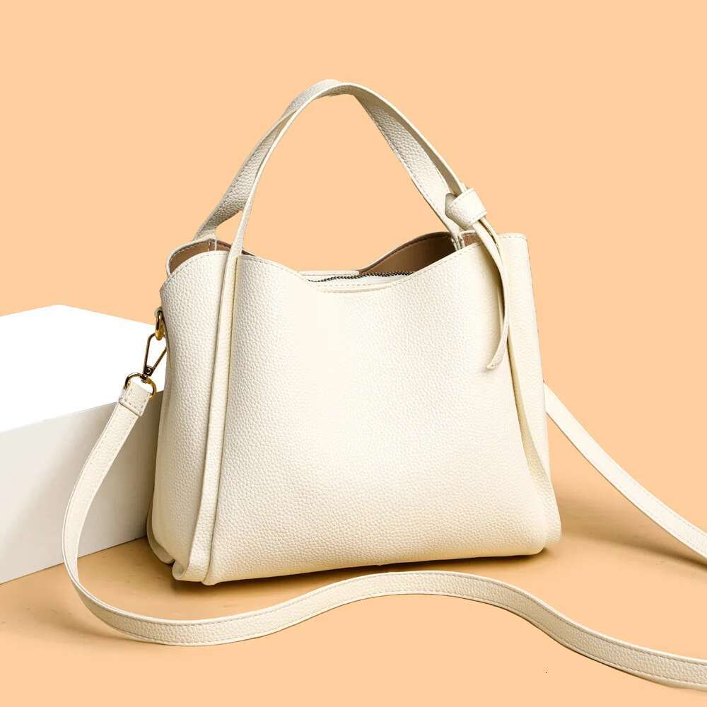 Women's Bags Versatile Bucket Shoulder Women Designer PU Leather Messenger Crossbody Bags Ladies Casual Solid Color Purse Handbag