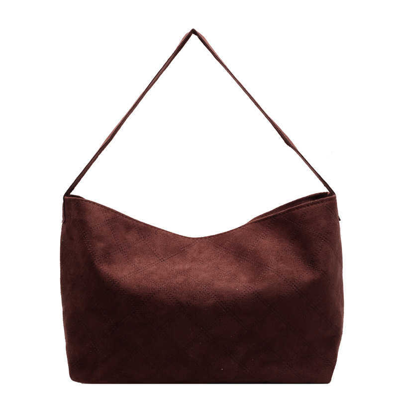 Suede Simple and Beautiful 2024 Leisure New Style Autumn/Winter Large Capacity Commuting Fashion Tote Underarm Single Shoulder Bag for Women 241231