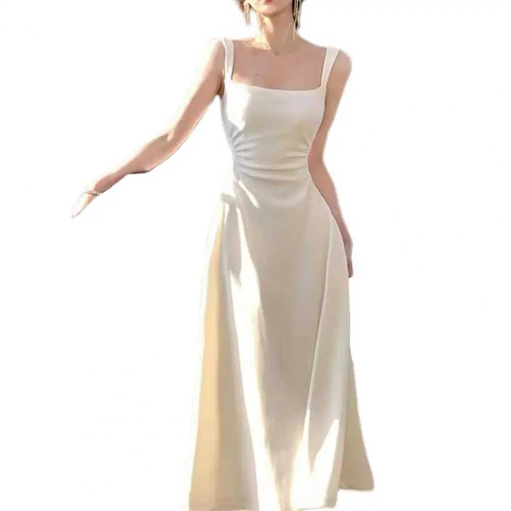 2024 Summer Evening Party White Midi Dress Office Womens Ultra Thin Sexy Strapless Dress Beach Style Womens One Piece Dress Korea X241226