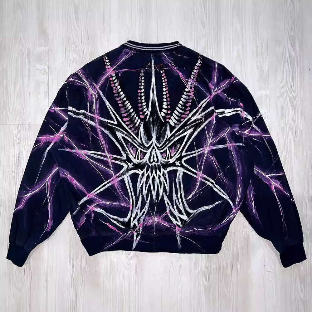 New Gothic Spider Printed Street Autumn/Winter Round Neck Loose Dark Hoodie Trendy
