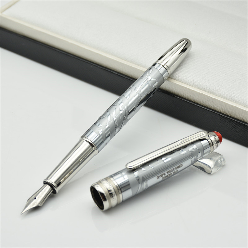 MB 163 Fountain Pens New Luxury Ballpoint Rollerball Pen Metal Hollow Carving Design Writing Stationery Gift Office Supplies Stationery With Series Number