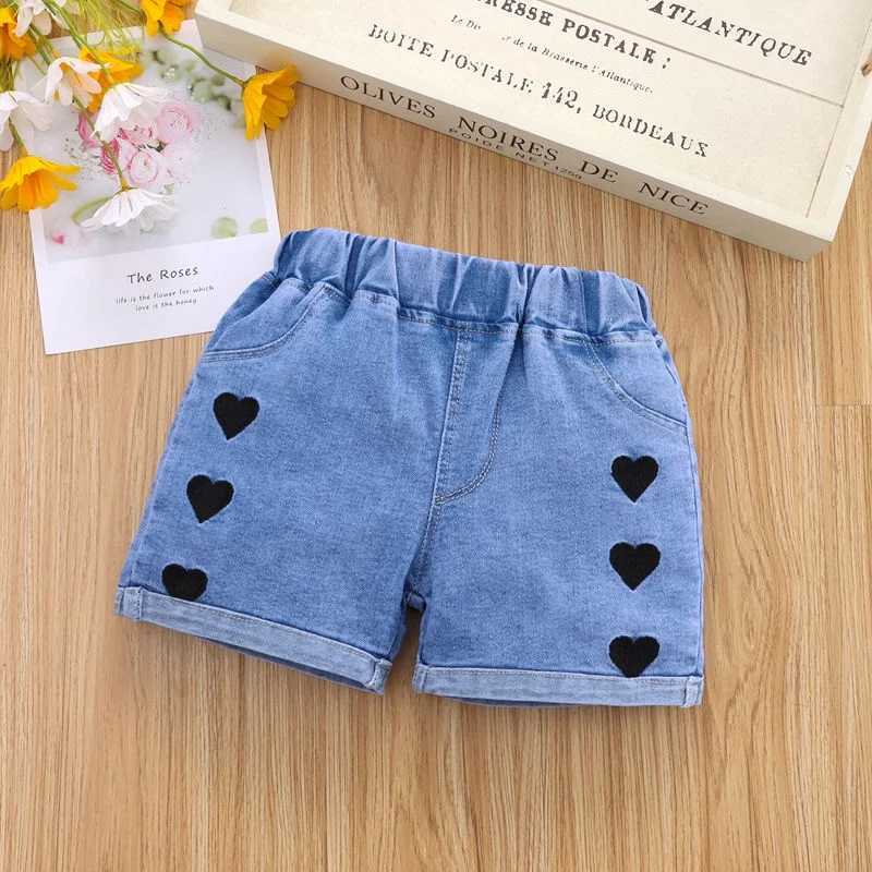 toddler shorts Girls denim shorts Girls Embroidered Jeans Shorts Summer 1-5 Childrens Korean Thin Shorts W241227