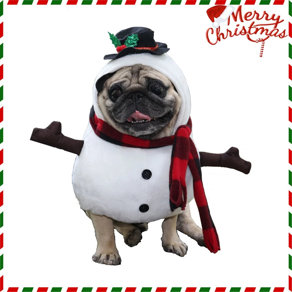 Halloween Dog Cat Costumes Christmas Funny Clothes Autumn And Winter Standing Snowman Costume Pet Supplies 241225