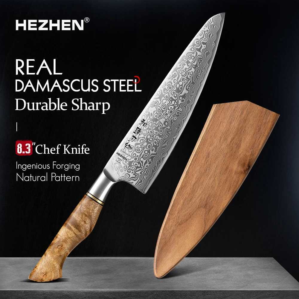 Hebei 8.3 Chef Knife 67 Layer Damascus Steel 65 Angle Cooking Tool Core Blade Kitchen Knife Accessories Y241227