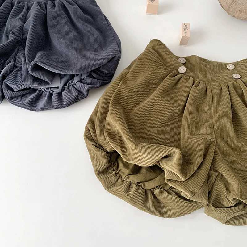 Kids Baby Girls Solid Color Velvet Childrens Clothing Shorts Autumn Winter Baby Girls Children Lantern Shorts W241227