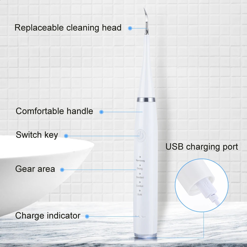 7in1 Ultrasonic Dental Cleaner Electric Toothbrush Dental Tartar Remover Sonic Teeth Plaque Cleaner Tooth Oral Cleaning 241226
