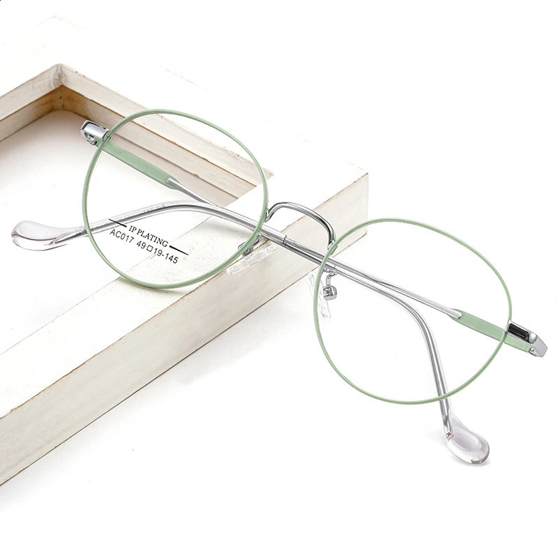 KatKani Super Light Alloy Two-tone Eyeglasses Men Retro Round Myopia Optics Prescription Glasses Frame Women AC017 241227