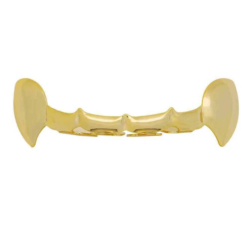 Hip-hop copper-plated tiger teeth half-bite retainer men women with Halloween false teeth props accories teeth jewelry W241227