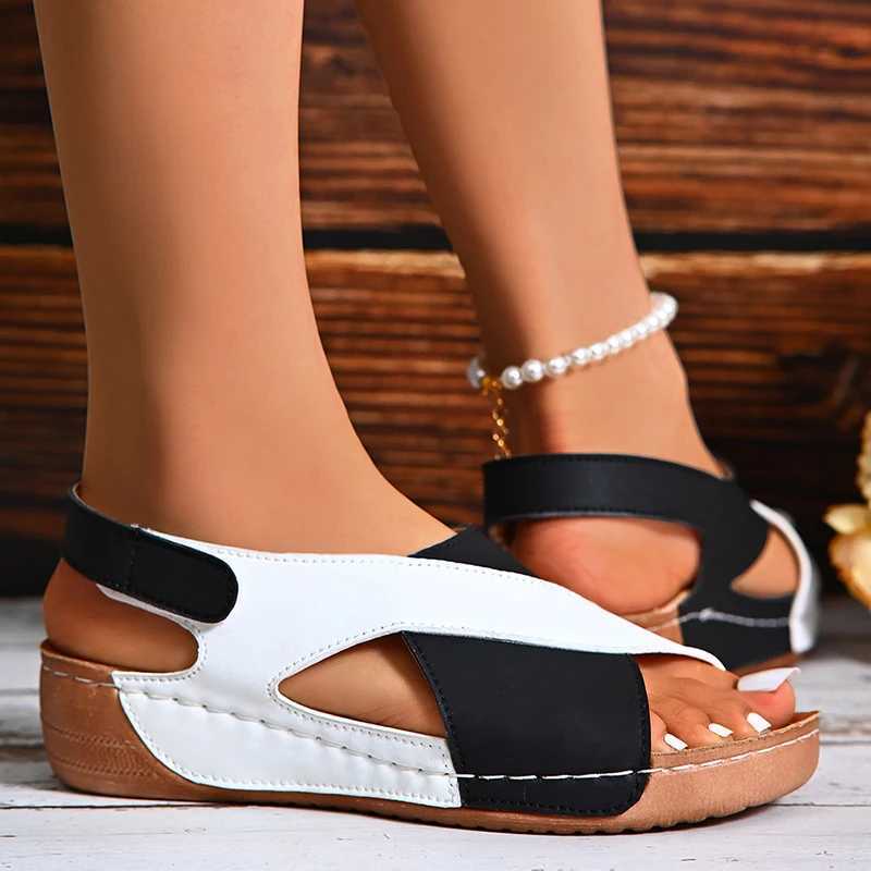 High Quality Summer Sandals Shoes Women Retro Sandals Woman Elegant Sandals Ladies Wedge Shoes Woman Soft Footwear Sandal Women Female T241227