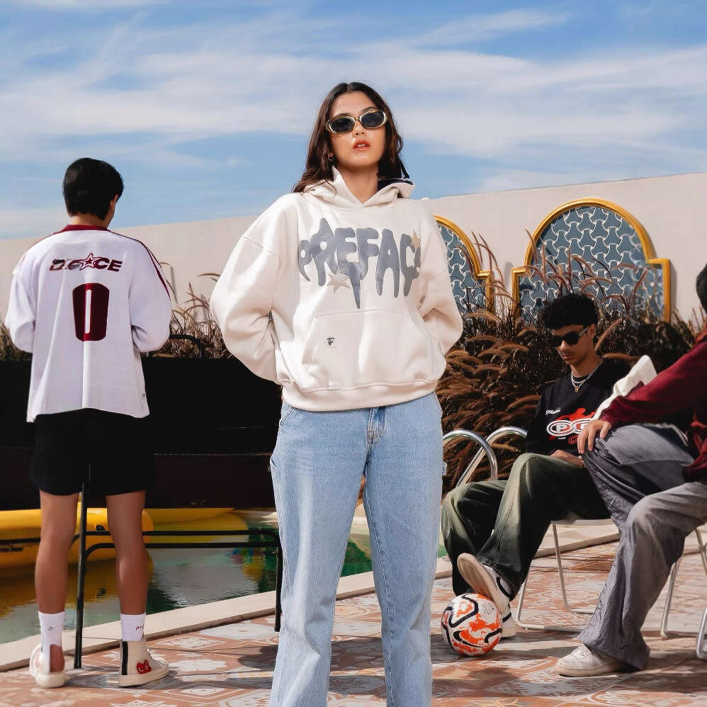 2024 new letter foam printed hip-hop style pullover sweatshirt hoodie top for men and women