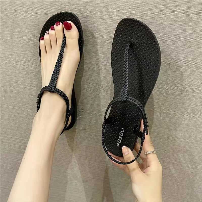 High Quality Ipomoea Women Sandals Summer Flat Shoes Female Bohemian Flip Flops Ladies Vacation Beach Sandals Girls Street Footwear T241227
