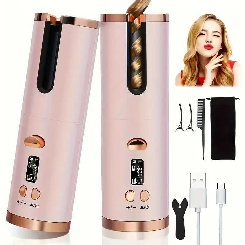 New Arrival Automatic Wireless Curling Iron Portable USB Curling Iron Thermostat Control Anti-scald Lazy Curler Hair Styling Tools Z241227