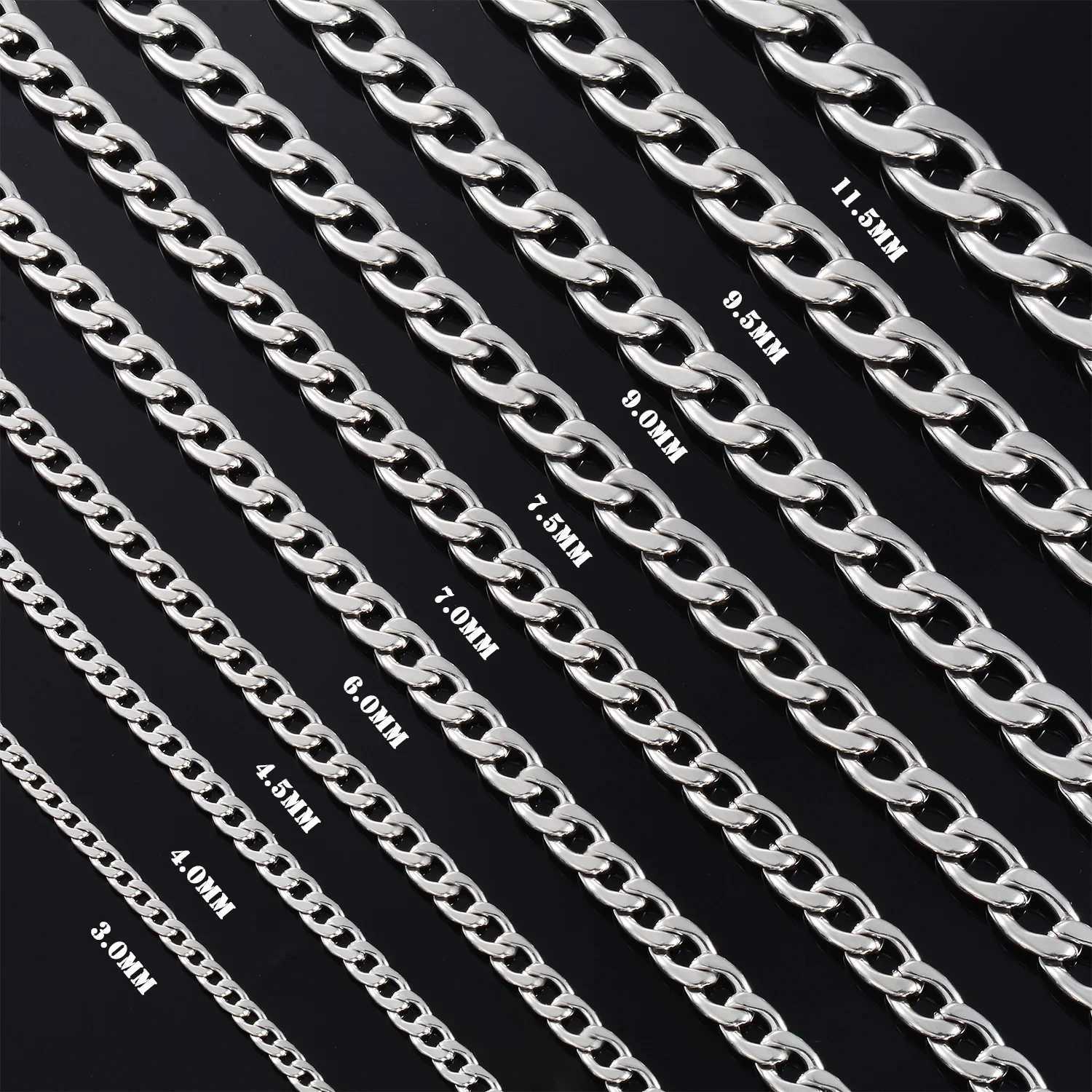 Classic Figaro Link 3-11.5MM Cu Necklace Stainl Steel Chain Hip Hop Jewelry Accories for Men WomenXJ241227