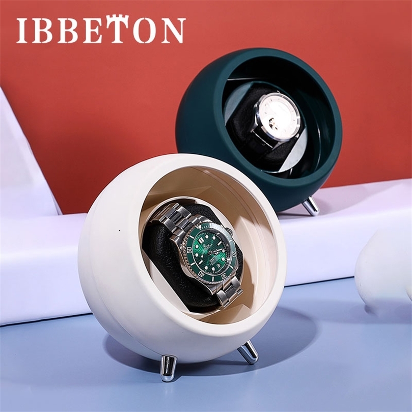 IBBETON Single Watch Winder for Automatic Watches Storage Box Automatic Winder Use USB Cable with Battery Mabuchi Mute 241226