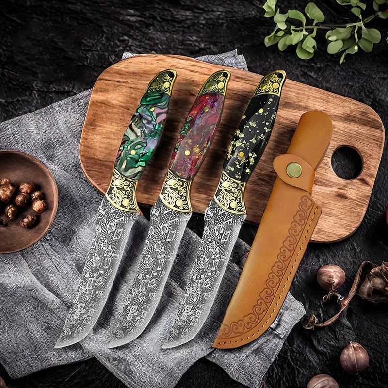 Stainless steel kitchen knife chefs knife cutter utility knife barbecue steak knife Y241227