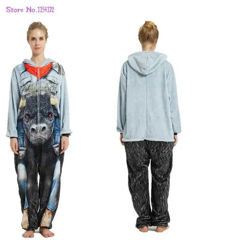 Fox Animal Kigurumi Pajamas Wolf Annie Onesies Jumpsuits Unicorn Pajamas Men Women Cosplay Custome Tiger Dog SleepwearXJ241227