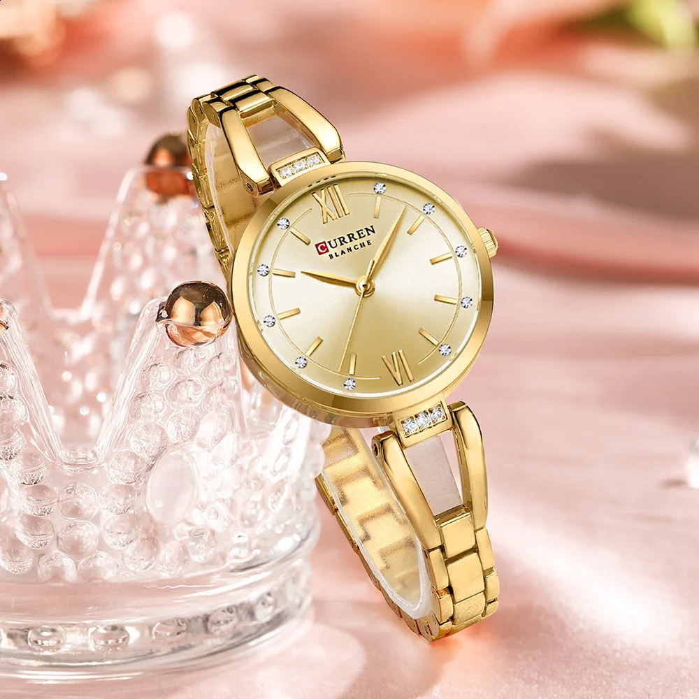 CURREN Womens Watches Elegant Fashion Original Quartz Watch for Laides Waterproof Stainless Steel Simple Daily Wear 241225