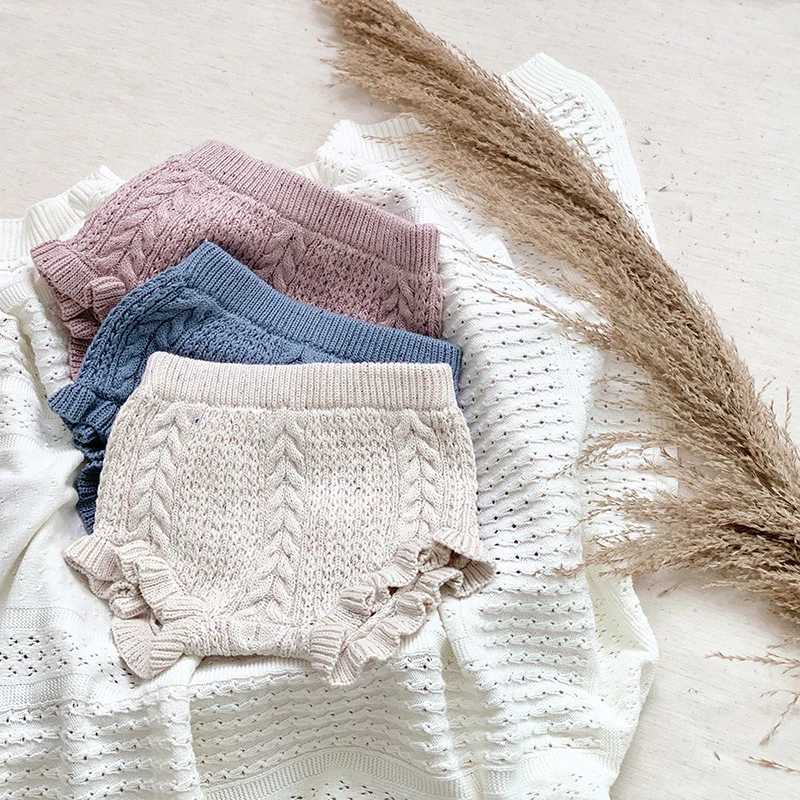 2024 Spring Kids PP Shorts Baby Boys Girls Knit Short Childrens Clothing Casual Baby Boys Girls Shorts Autumn Children Short W241227