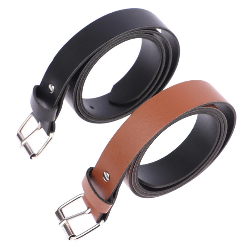 1PC 100CM Leather Belt Fashion Waist Belts Metal Buckle Waistband Pants Decorative Clothing Accesories 241225