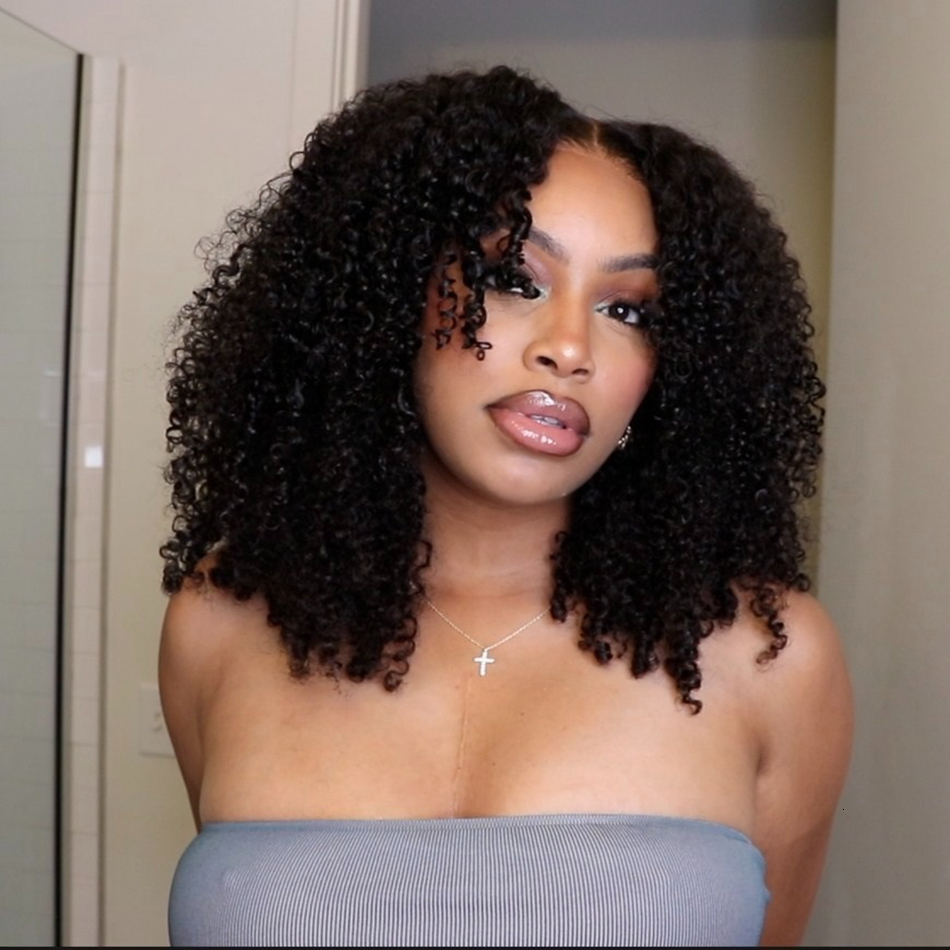 10A 100% Human Hair Ready To Wear Bleached Knots 6X4 Pre Cut HD Transparent Glueless Lace Wigs Kinky Curly