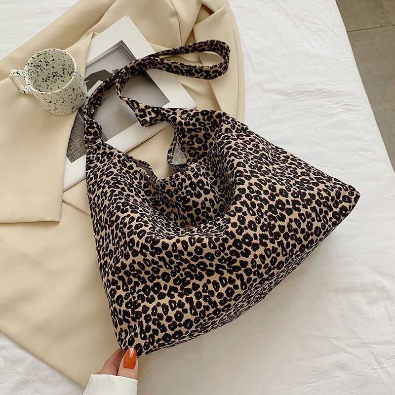 White rabbit leopard print little white rabbit ins modern cloth bag Japanese cloth bag simple Korean female single shoulder messenger bag leisure bag
