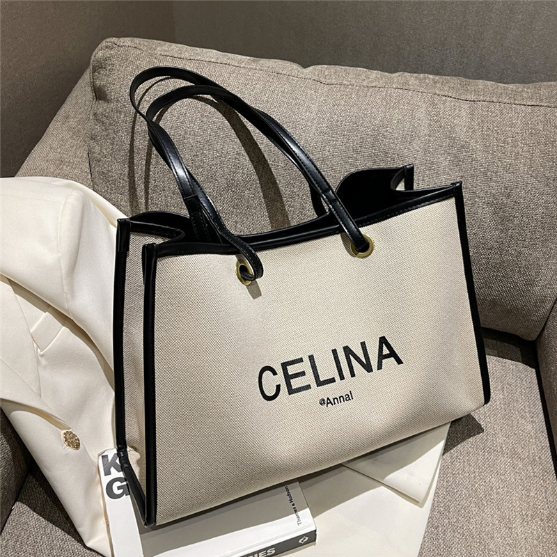 Designer Handbags Large Capacity Canvas Tote: Fashionable Women's File Package, Casual Everyday Shoulder Bag Ideal For Students And New Free Deli