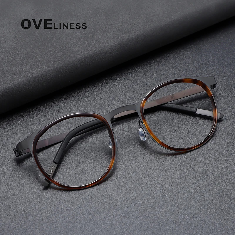 Glasses Frame for Men Metal Vintage Round Prescription Eyewear Myopia Optical Eyeglasses Spectacle 241227